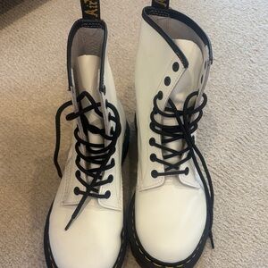 Dr. Martens White Leather Combat Boots